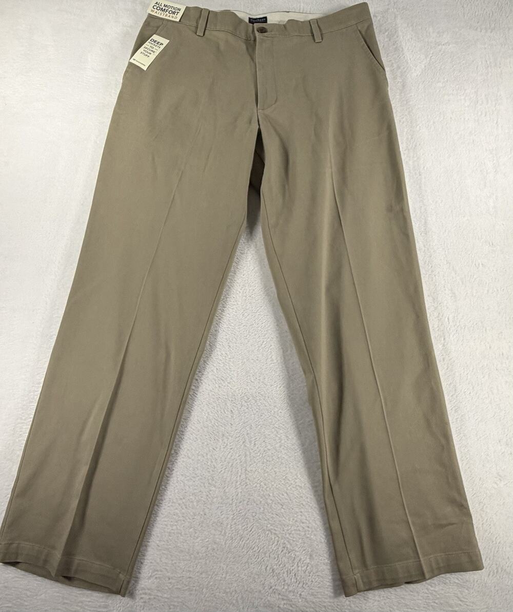 Dockers Mens Easy Khaki Pants New 36x32 Classic Fit Flat Front Brown/Tan NWT